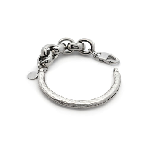 Silver-Tone Half Chain Link Bracelet