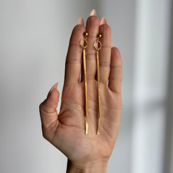 Gold-Filled Fringe Tassel Earrings