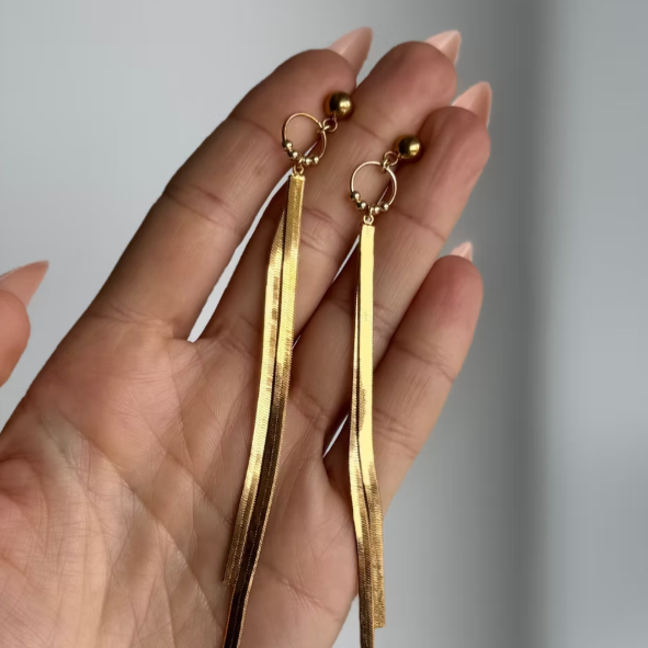 Gold-Filled Fringe Tassel Earrings
