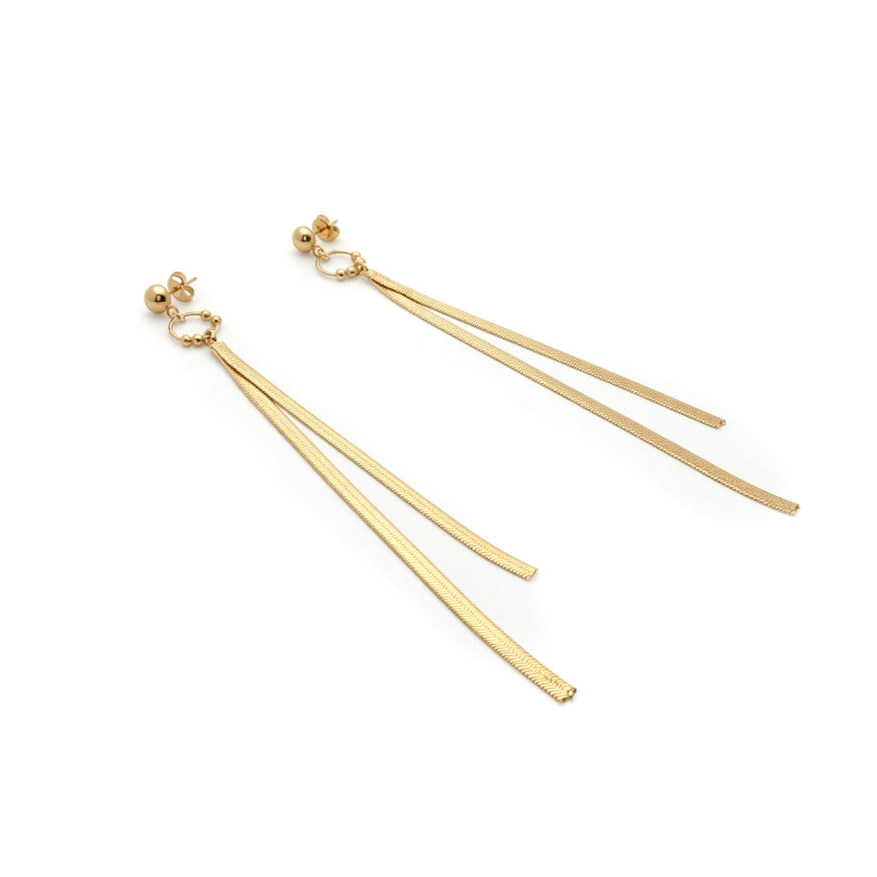 Gold-Filled Fringe Tassel Earrings