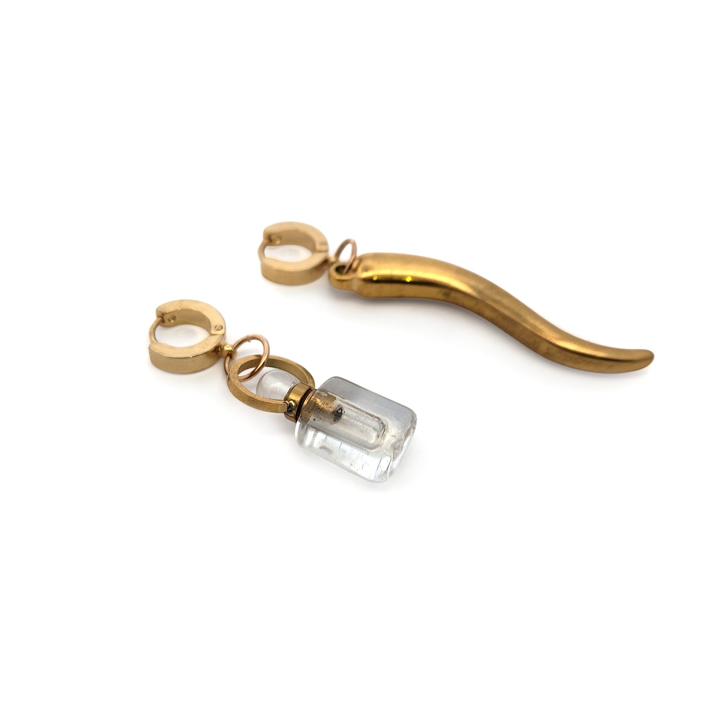 Aromatherapy Mini Bottle & Chili Pepper Earrings