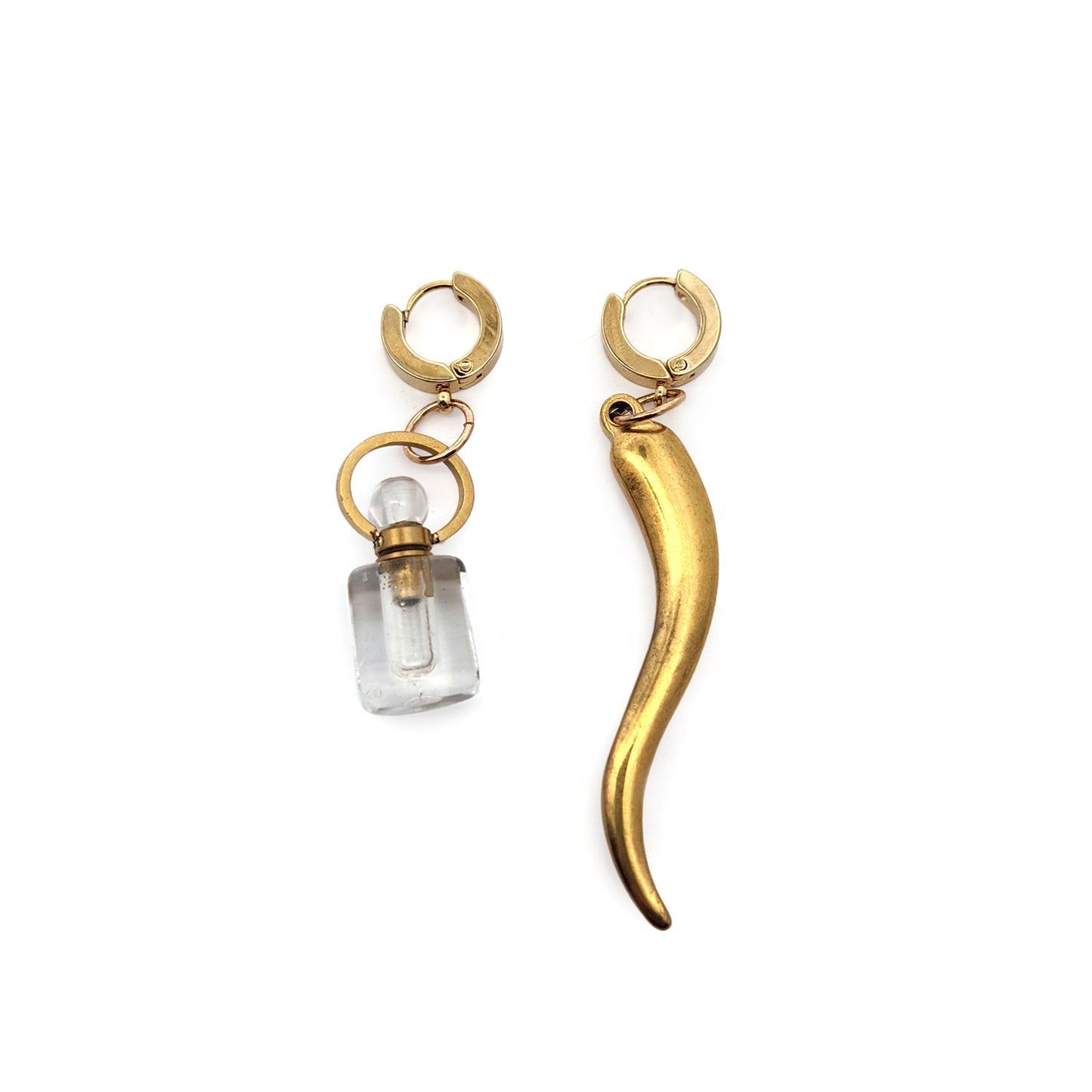 Aromatherapy Mini Bottle & Chili Pepper Earrings