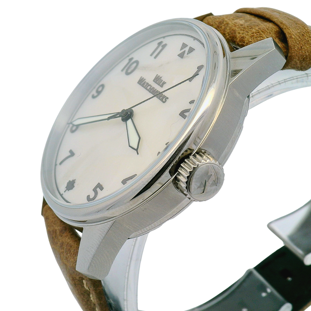 Mother of Pearl Brown Leather Watch