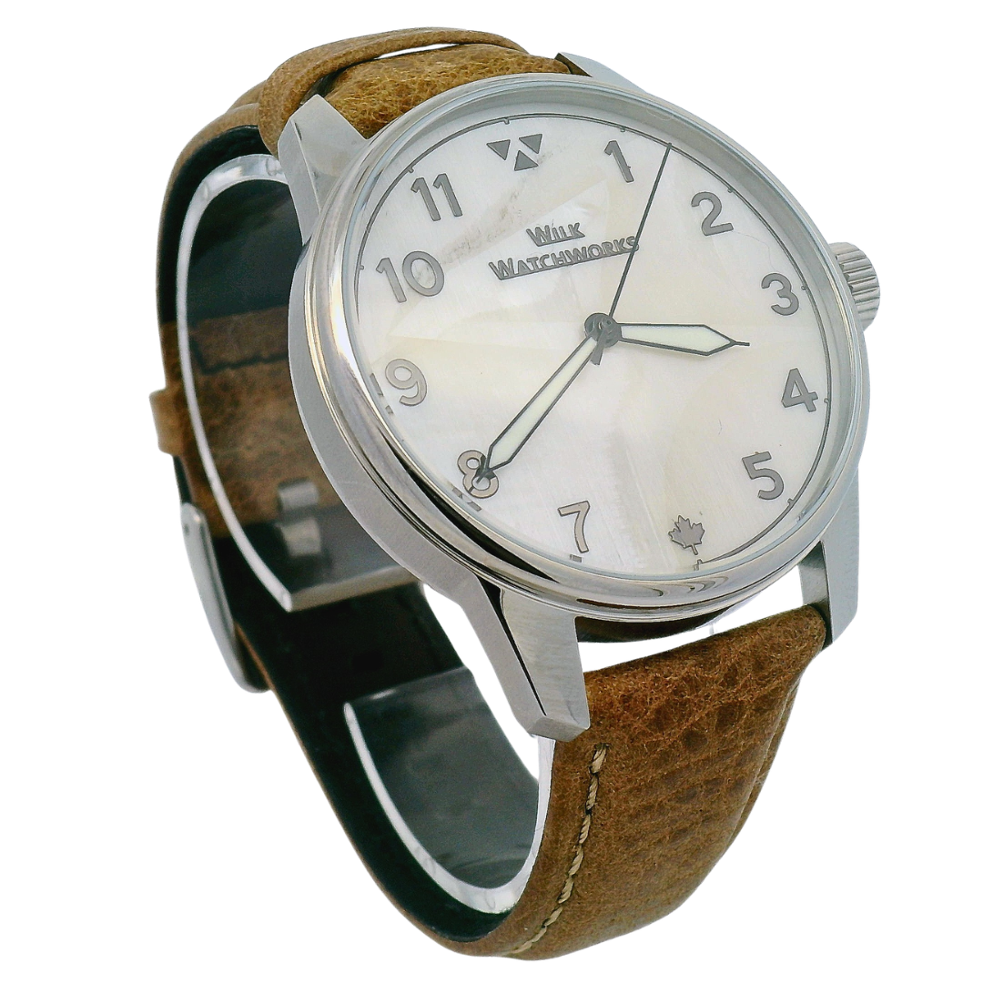 Mother of Pearl Brown Leather Watch