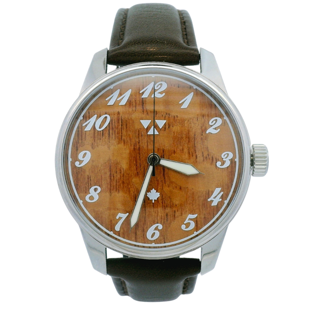 Lacewood Brown Leather Mechanical Watch