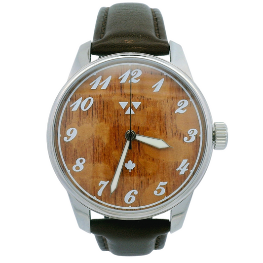Lacewood Brown Leather Mechanical Watch