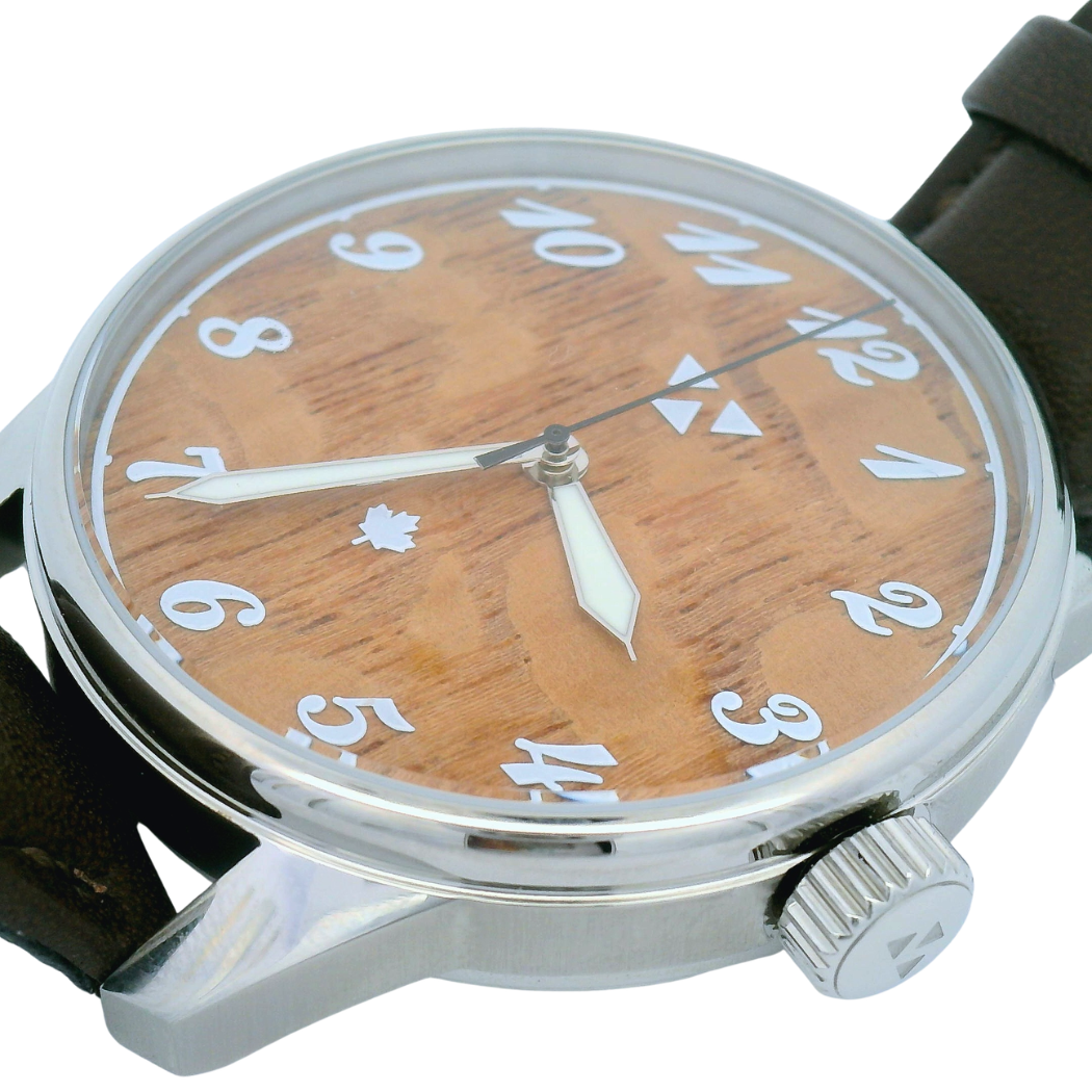 Lacewood Brown Leather Mechanical Watch