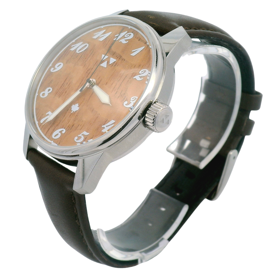 Lacewood Brown Leather Mechanical Watch