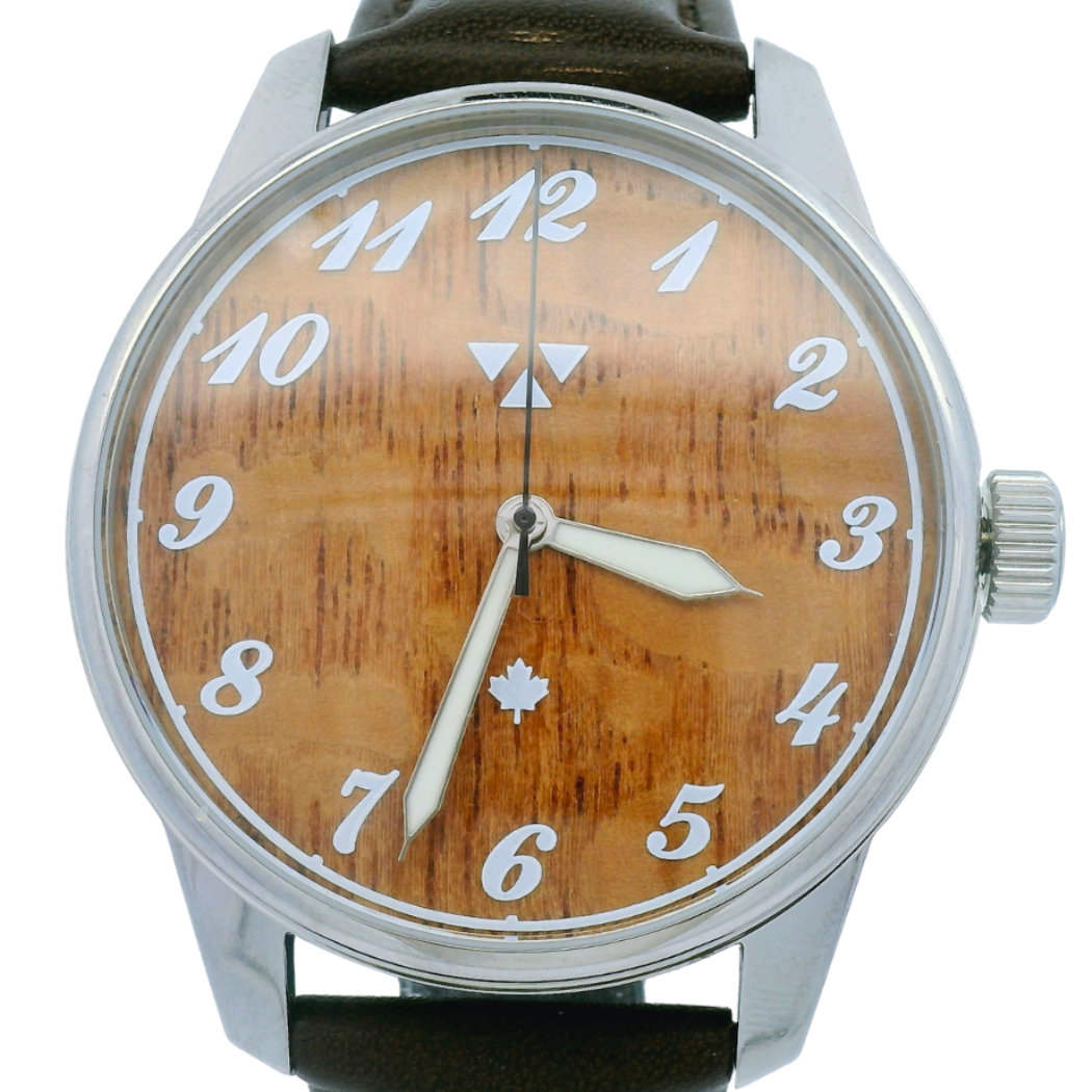 Lacewood Brown Leather Mechanical Watch