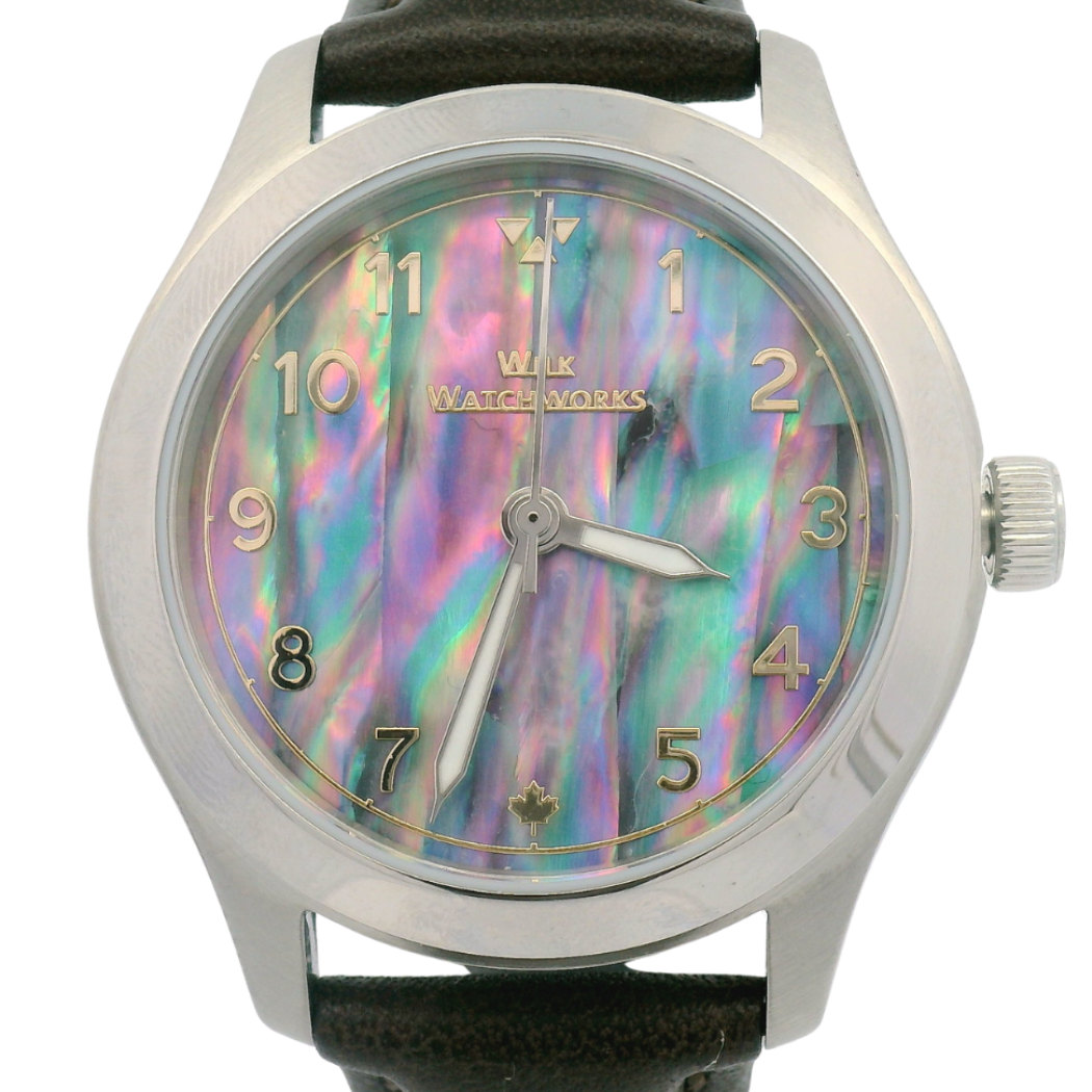 Prism Abalone Brown Leather Mechanical Watch