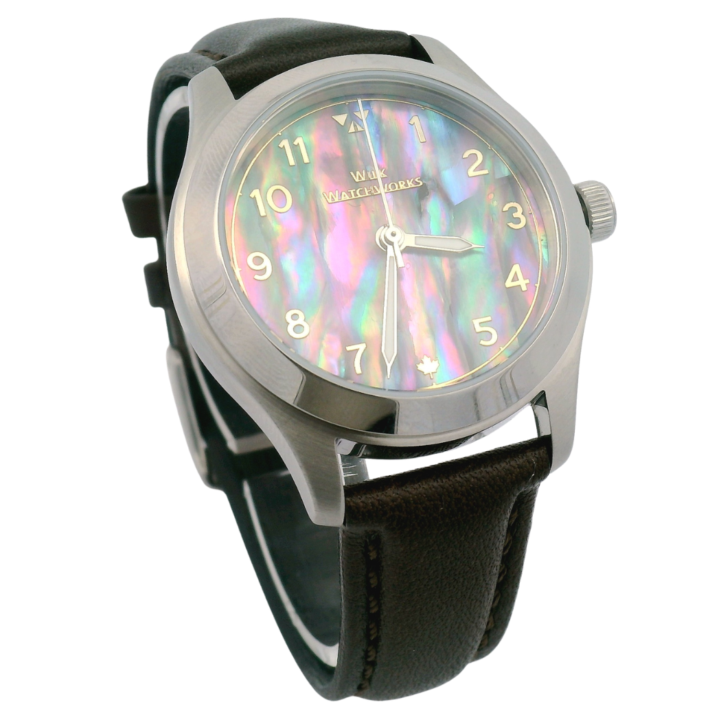 Prism Abalone Brown Leather Mechanical Watch