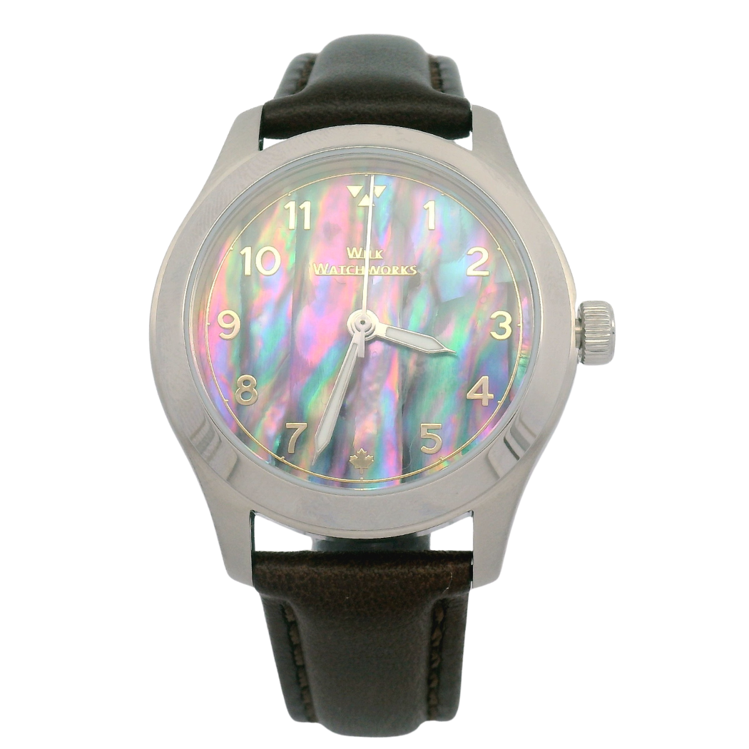 Prism Abalone Brown Leather Mechanical Watch