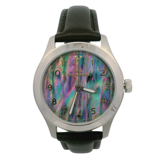 Prism Abalone Brown Leather Mechanical Watch