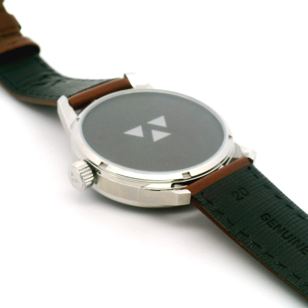 Black Leather Cipher Brown Leather Mechanical Watch