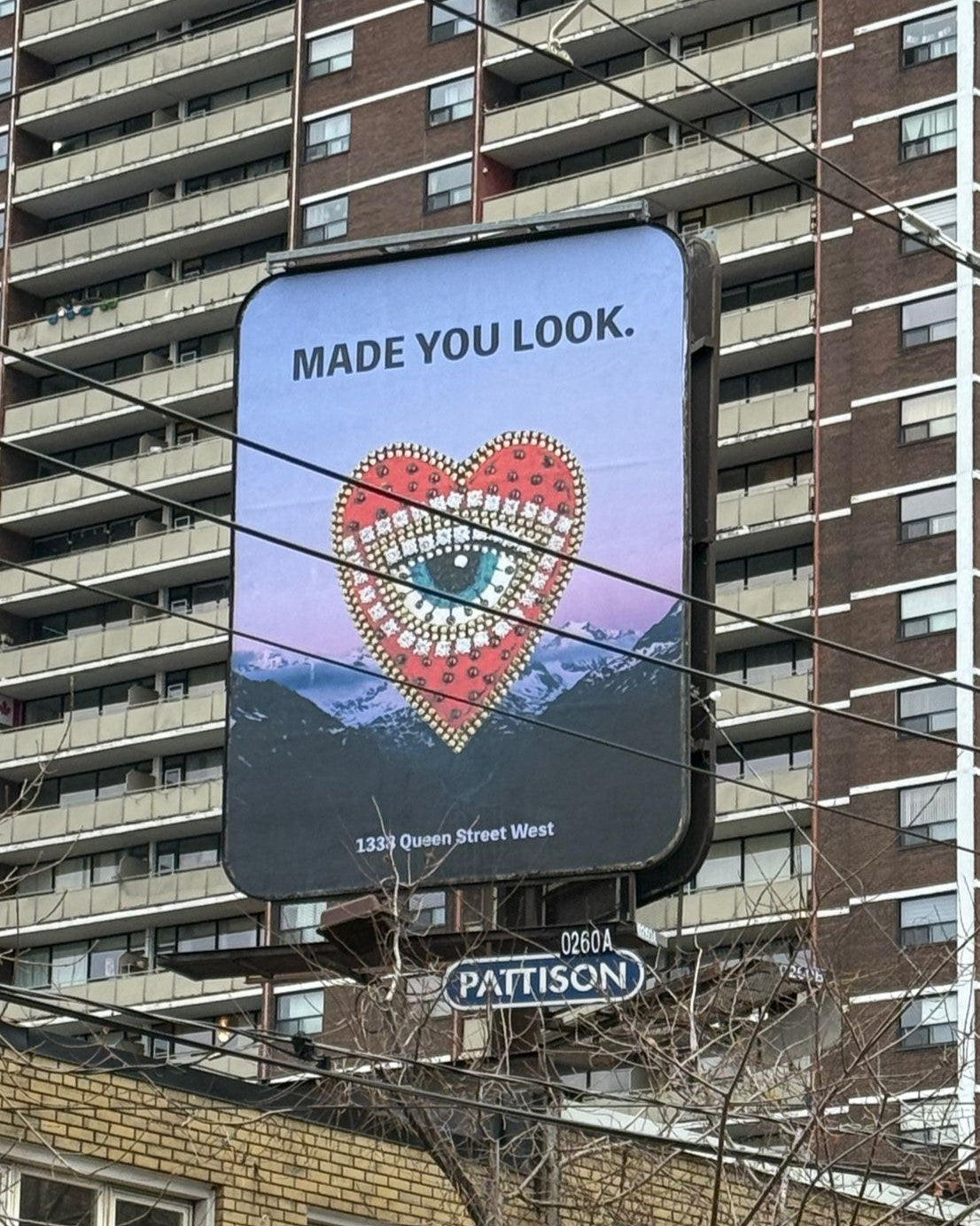 Large Red Heart Eye Brooch