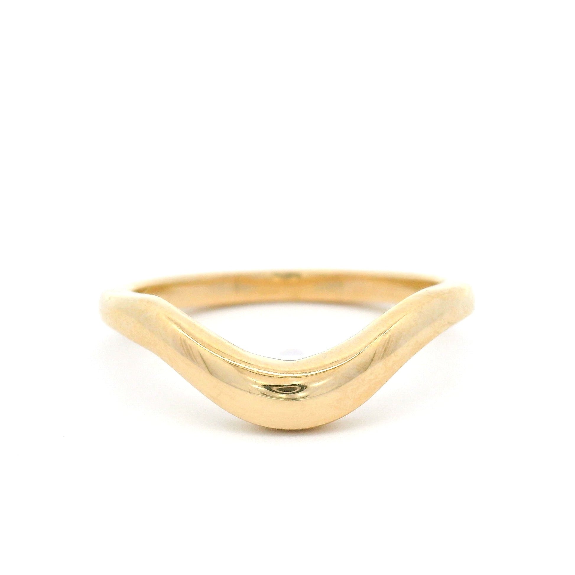 14k Yellow Soft-Domed Contoured Wedding Band
