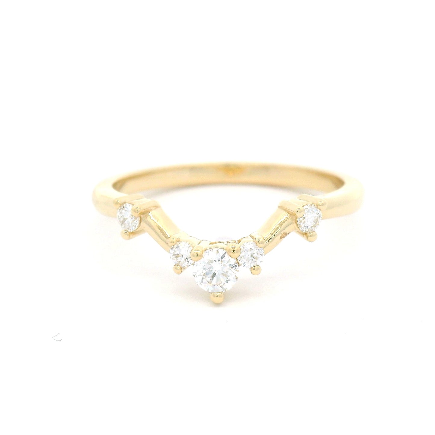14k Yellow Contour Band with 0.25cts Lab-Grown Diamonds