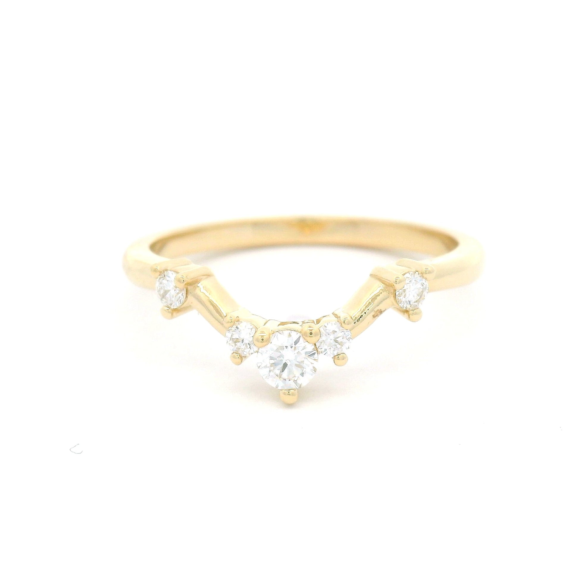 14k Yellow Contour Band with 0.25cts Lab-Grown Diamonds