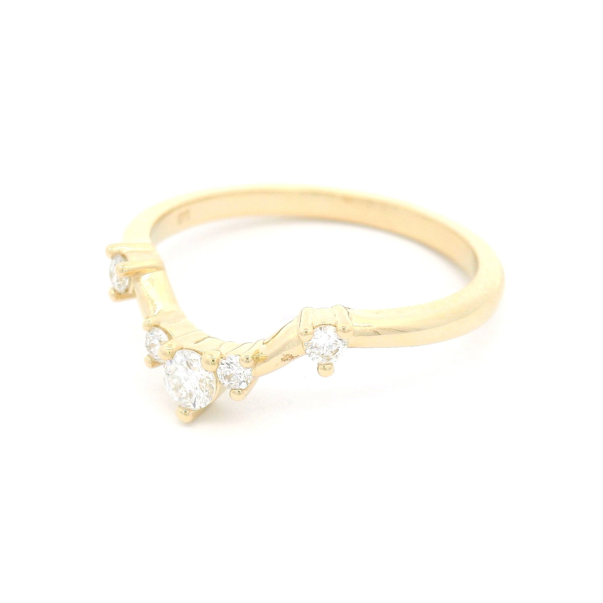 14k Yellow Contour Band with 0.25cts Lab-Grown Diamonds
