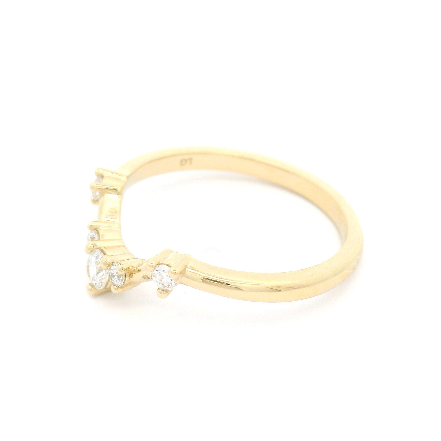 14k Yellow Contour Band with 0.25cts Lab-Grown Diamonds
