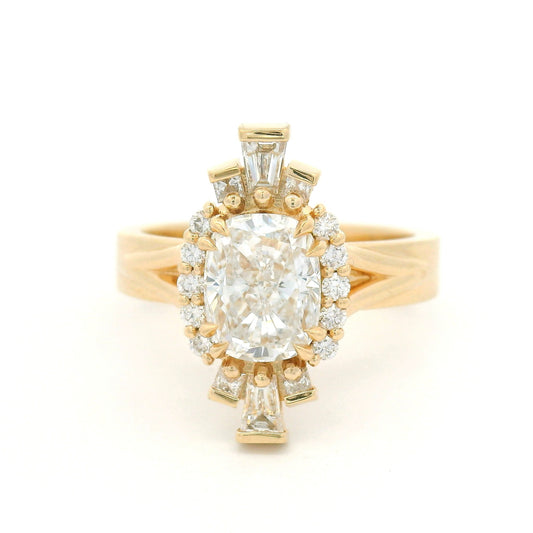 14k Yellow Engagement Ring with 1.0ct Lab-Grown Diamond and Accent Lab Diamonds