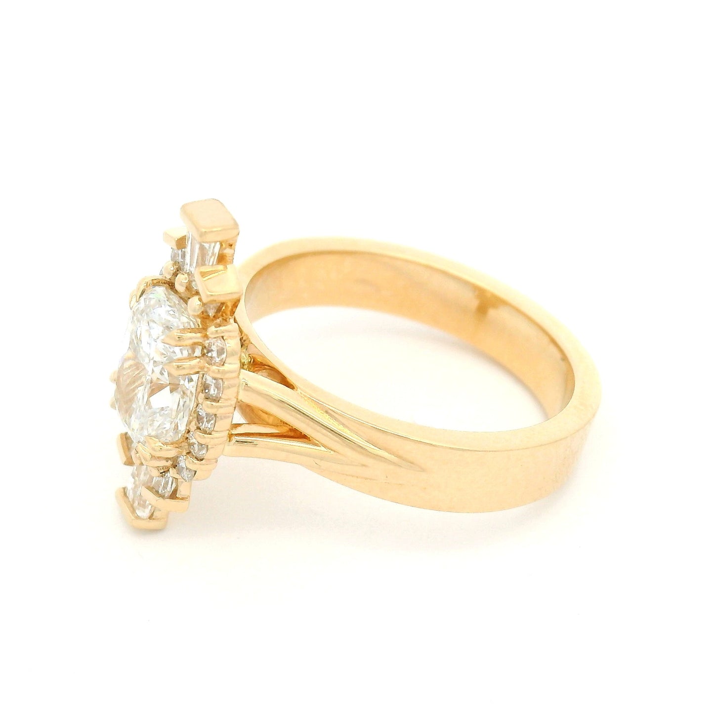 14k Yellow Engagement Ring with 1.0ct Lab-Grown Diamond and Accent Lab Diamonds