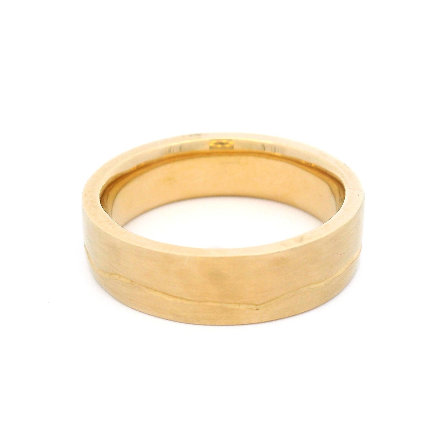 10k Yellow 6mm Wide Wandering Path Wedding Band