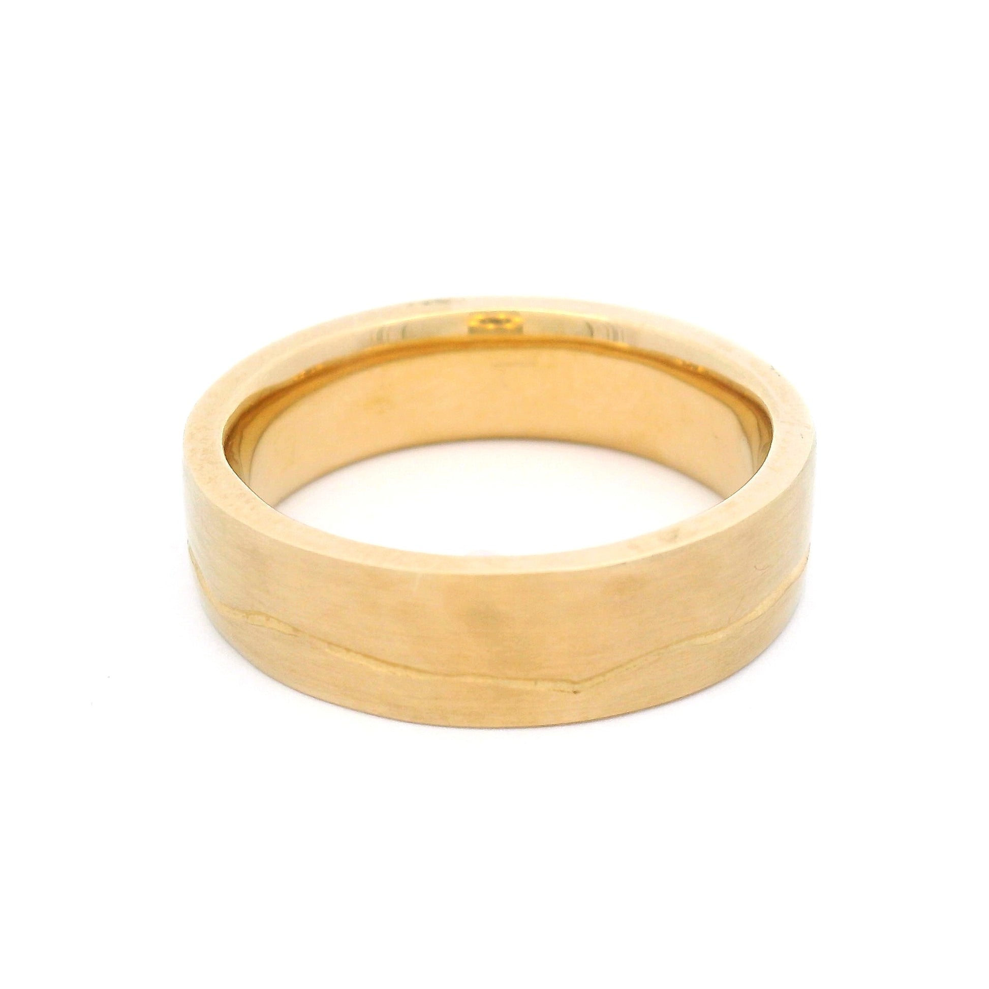 10k Yellow 6mm Wide Wandering Path Wedding Band
