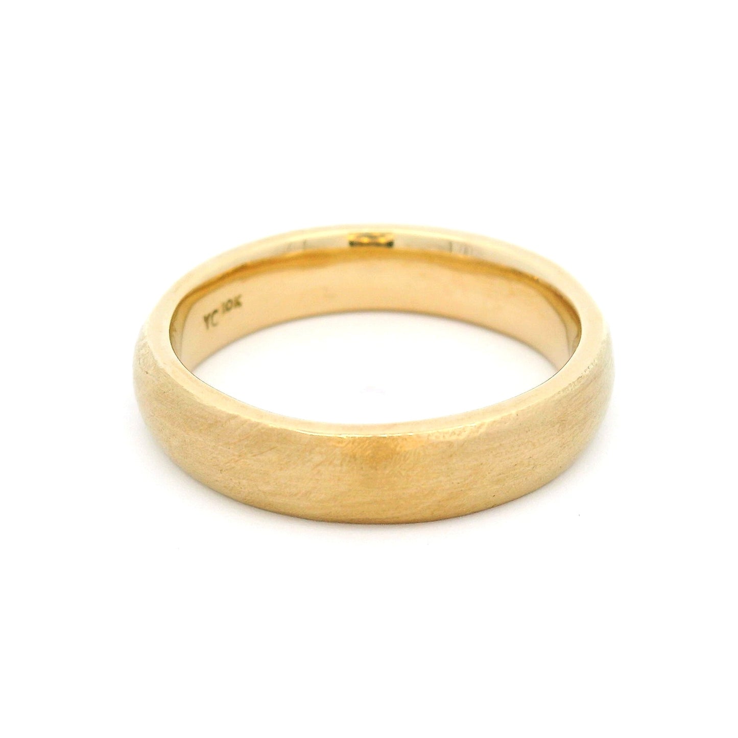10k Yellow 4.75mm Wide Textured Wedding Band