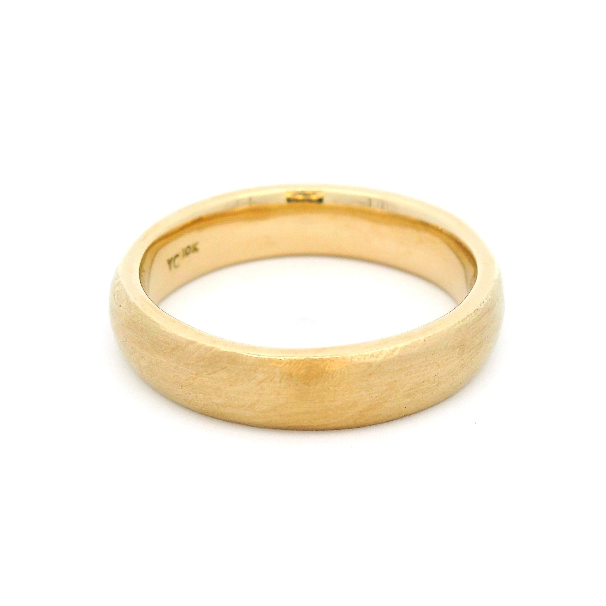 10k Yellow 4.75mm Wide Textured Wedding Band
