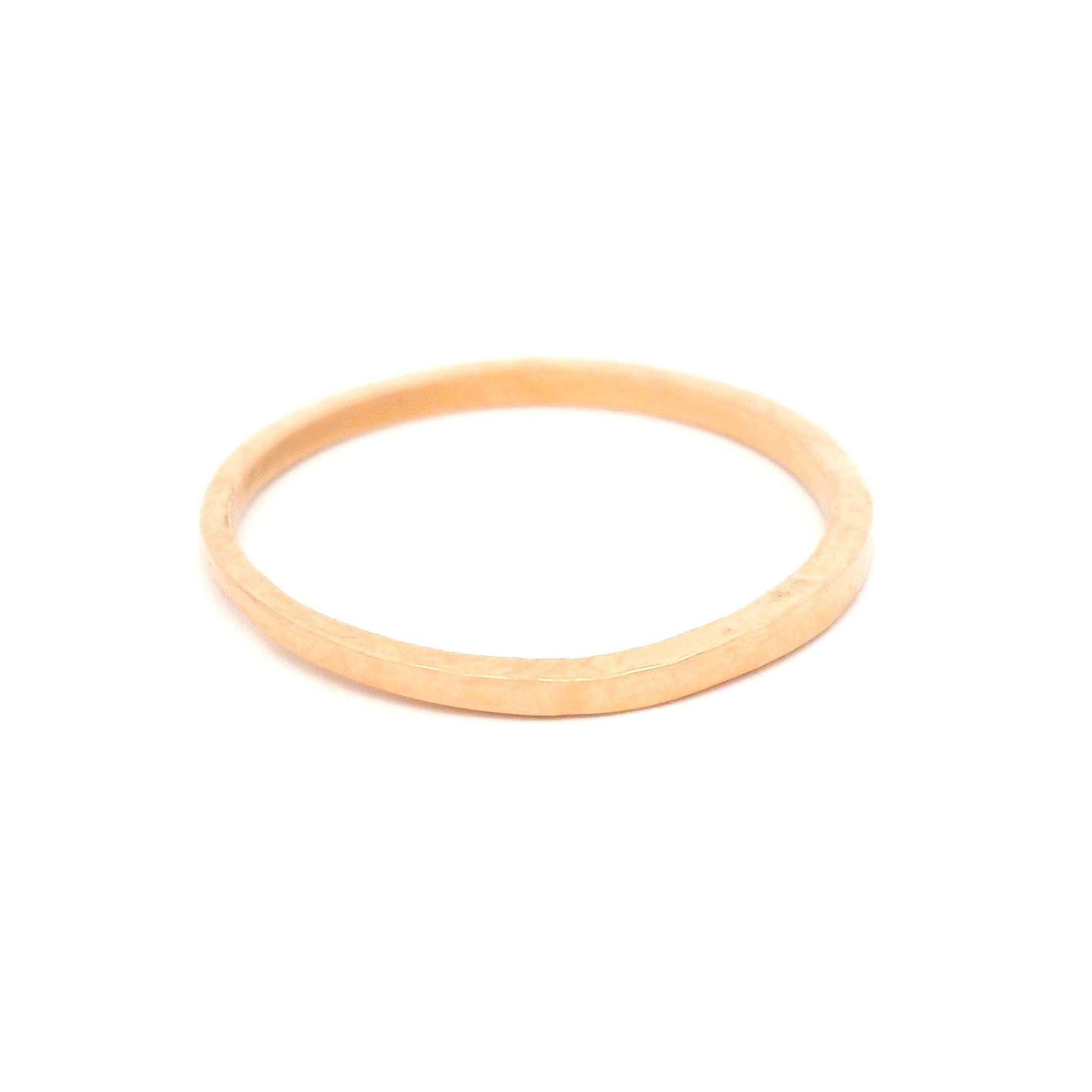 14k Rose 1.5mm Wide Hammered Wedding Band
