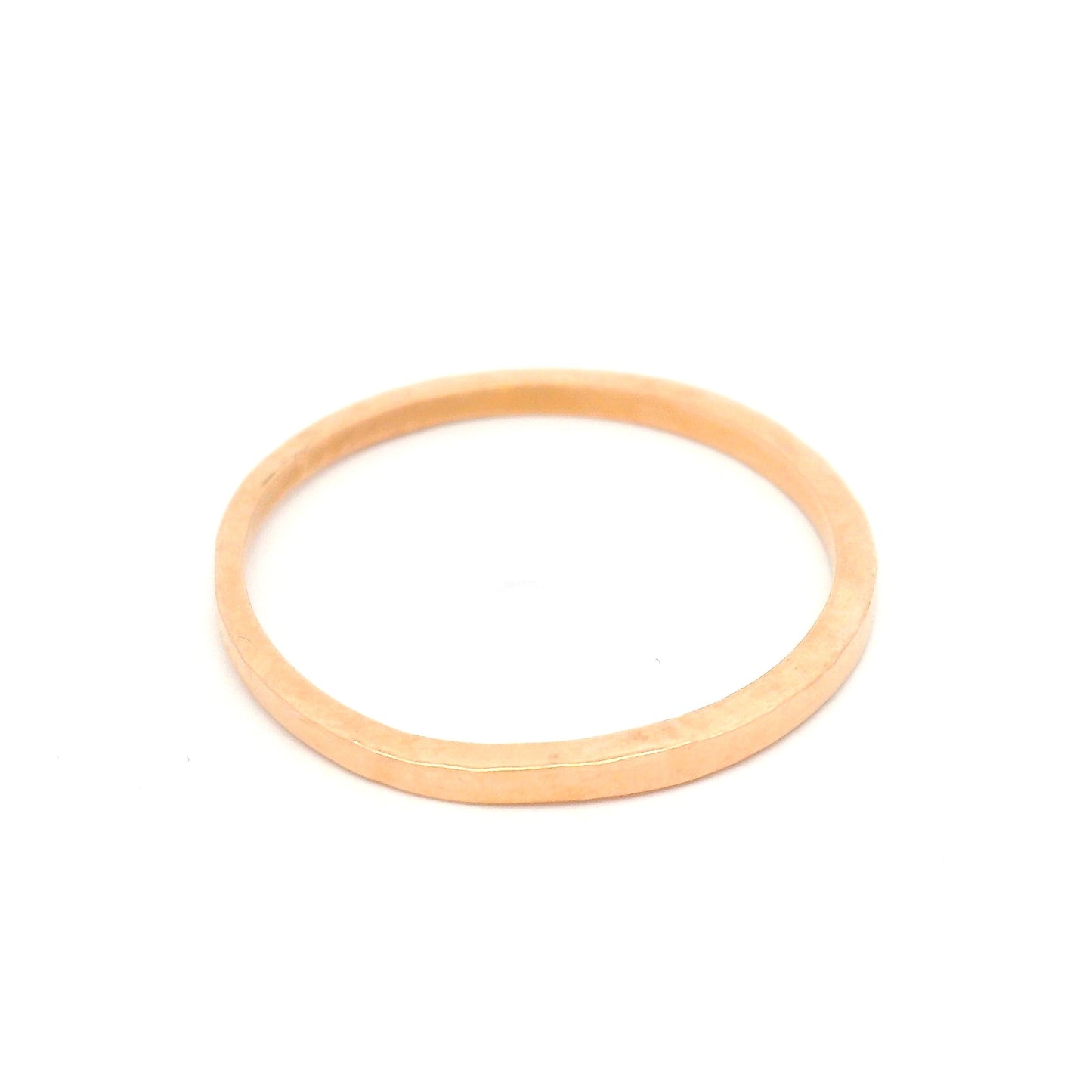 14k Rose 1.5mm Wide Hammered Wedding Band