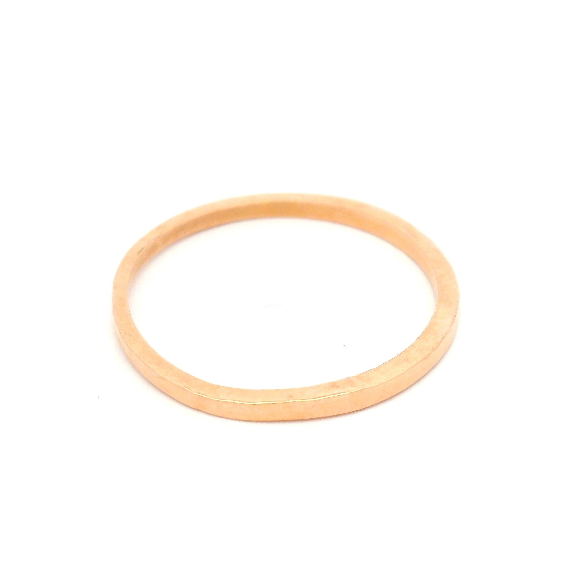 14k Rose 1.5mm Wide Hammered Wedding Band