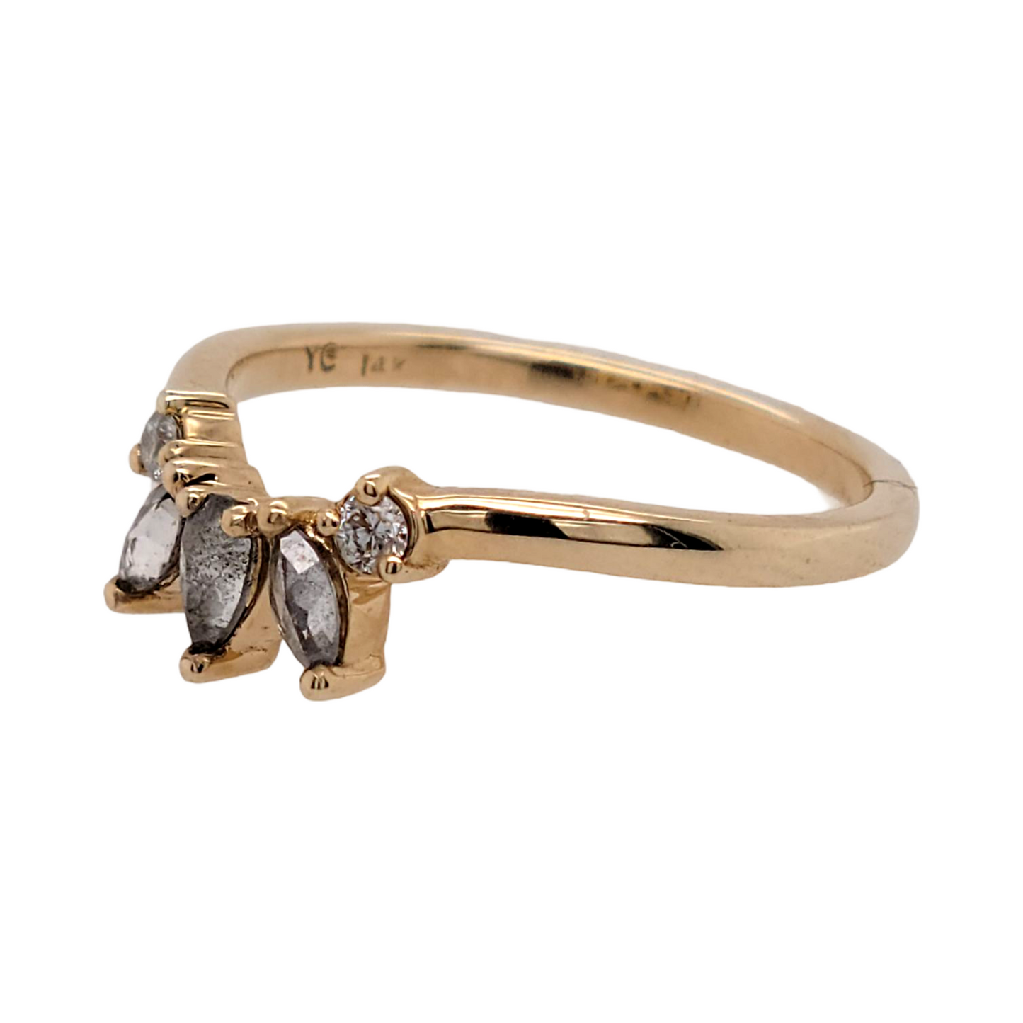Salt and Pepper Diamond Contour Band