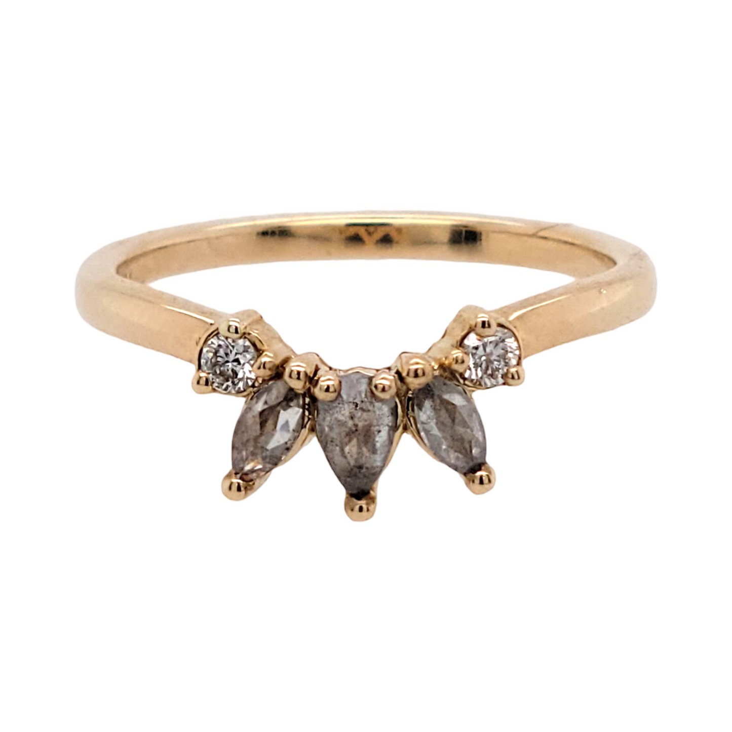 Salt and Pepper Diamond Contour Band