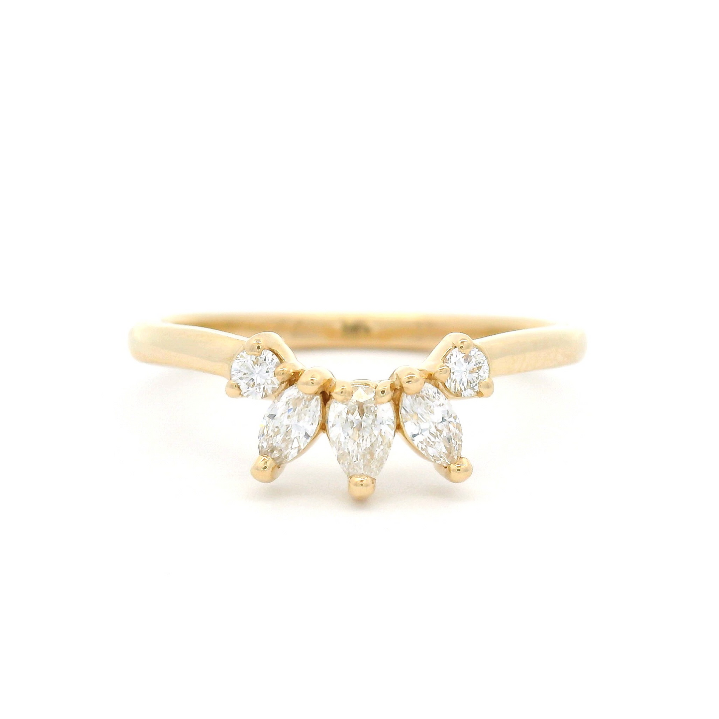 14k Yellow Contour Band with 0.28cts Lab-Grown Diamonds