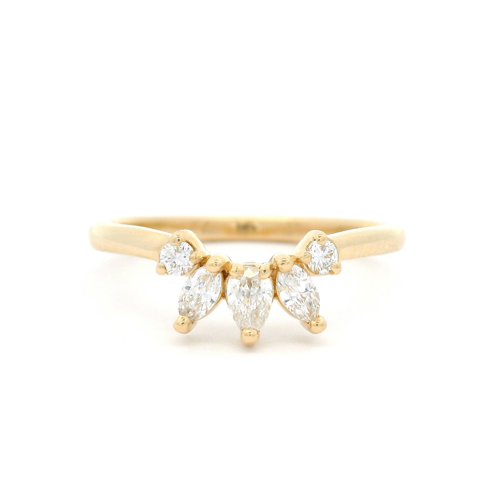 14k Yellow Contour Band with 0.28cts Lab-Grown Diamonds