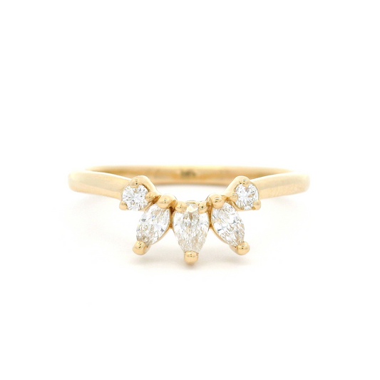14k Yellow Contour Band with 0.28cts Lab-Grown Diamonds