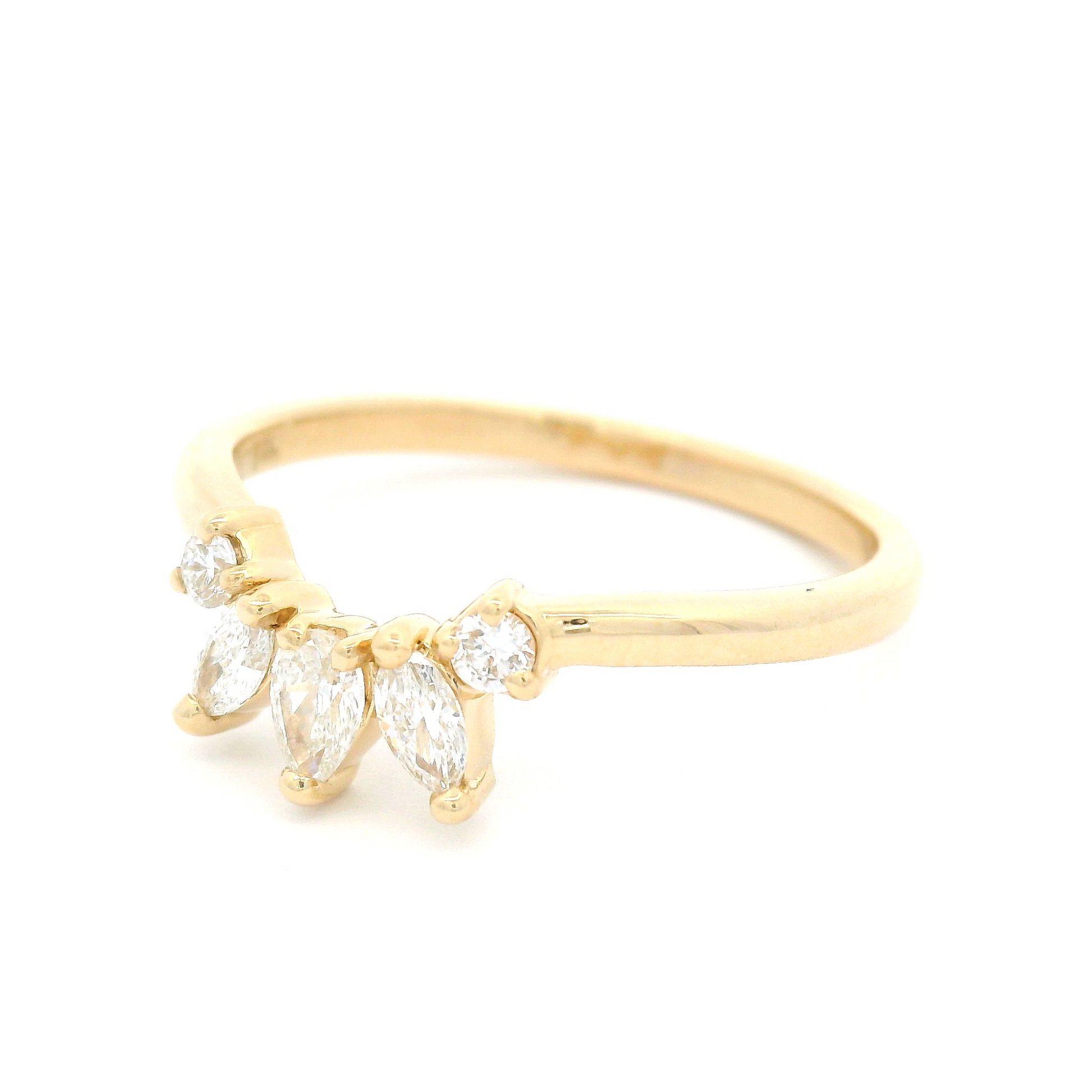 14k Yellow Contour Band with 0.28cts Lab-Grown Diamonds