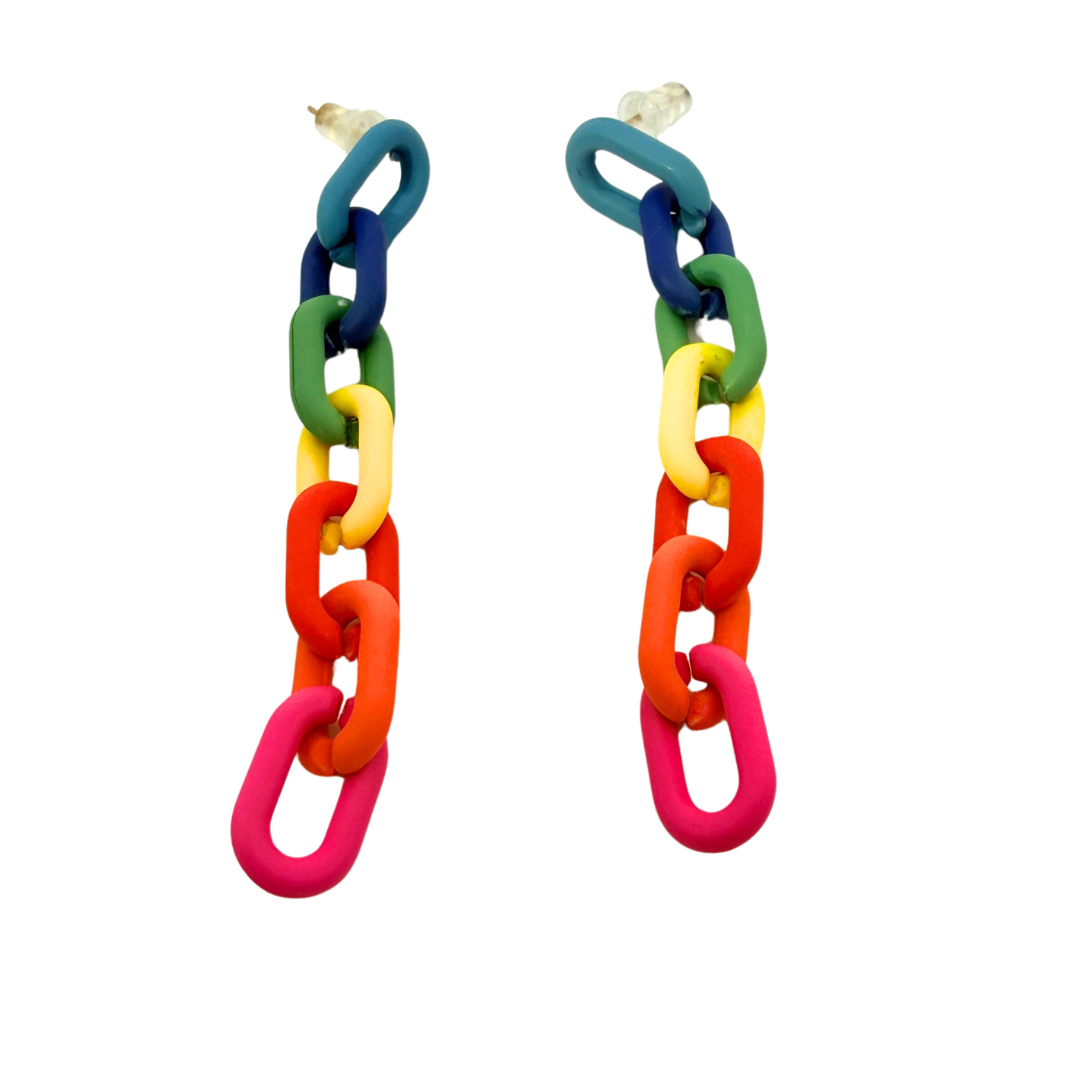 Rainbow Link Earrings