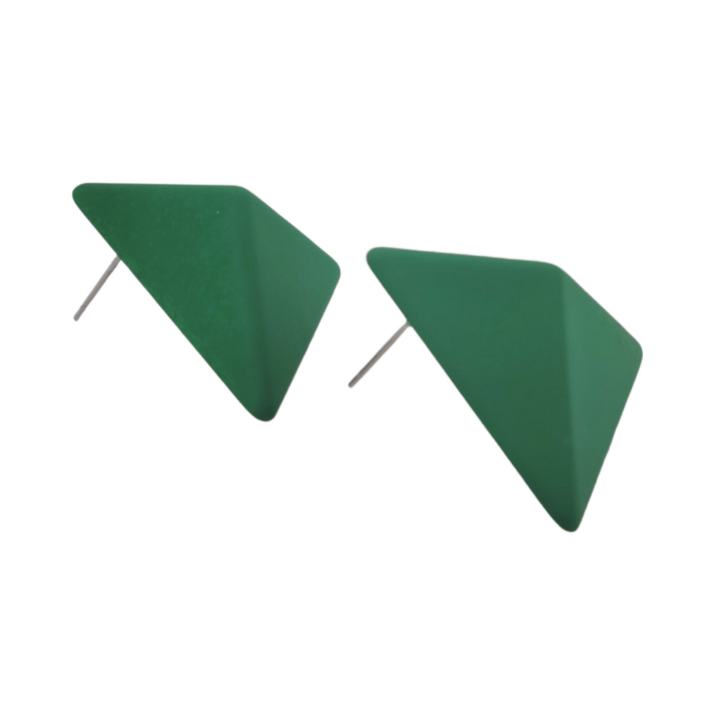 Green Triangle Earrings