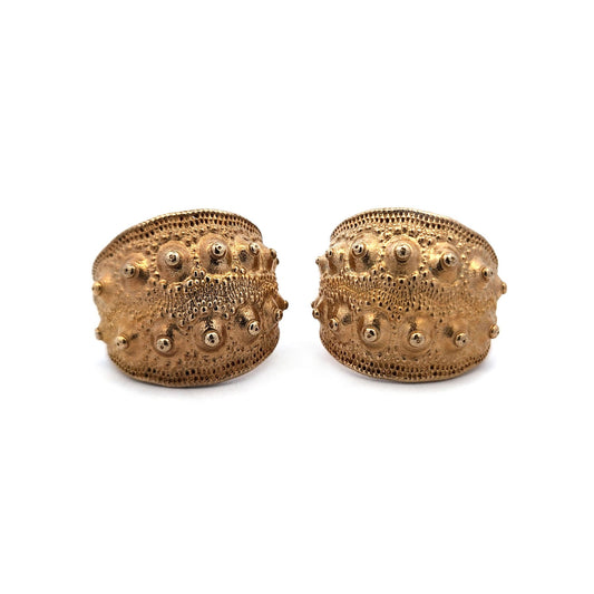 Gold-Plated Large Sea Urchin Earrings