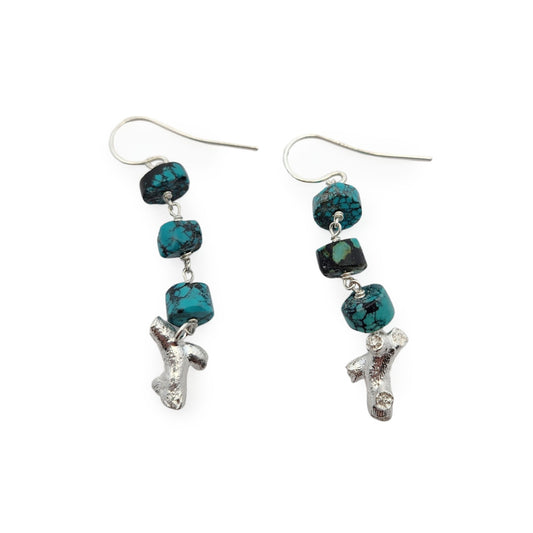Turquoise & Coral Earrings