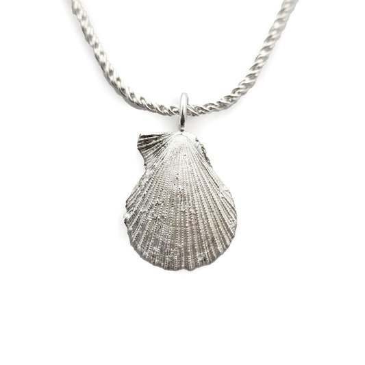 Silver Fan Shell Pendant