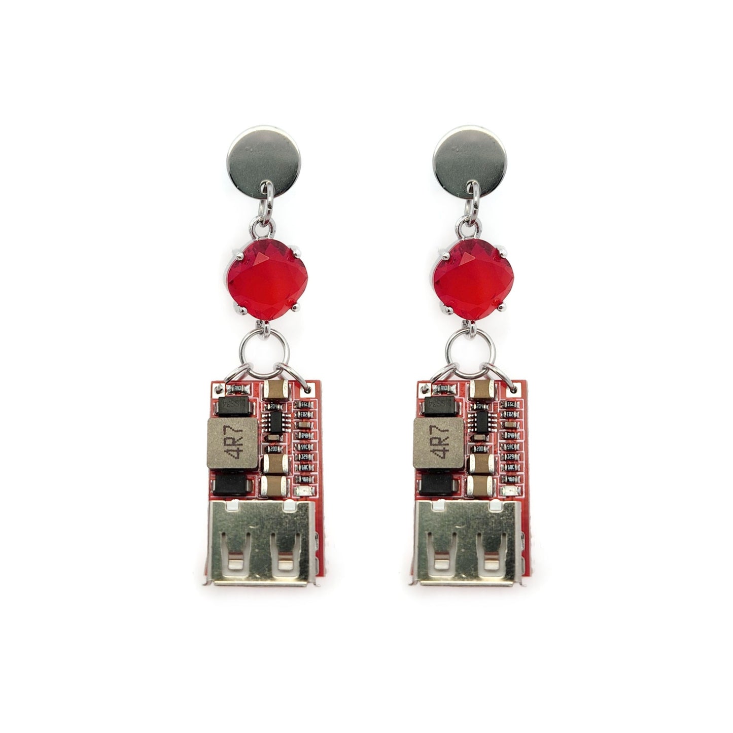 Red & Silver Mixed Earrings