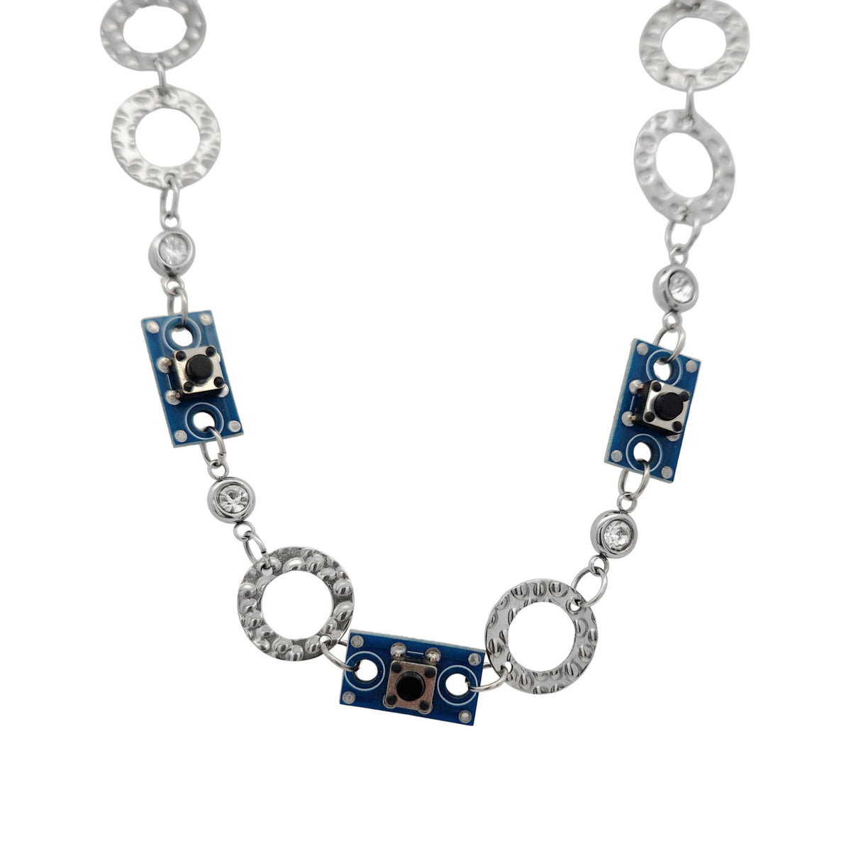 Disc & Microchip Circuit Board Necklace
