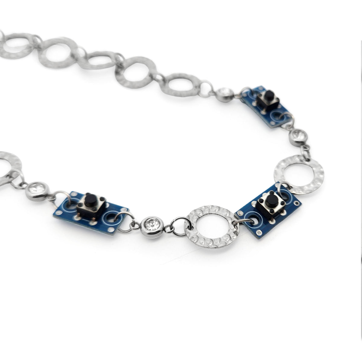 Disc & Microchip Circuit Board Necklace