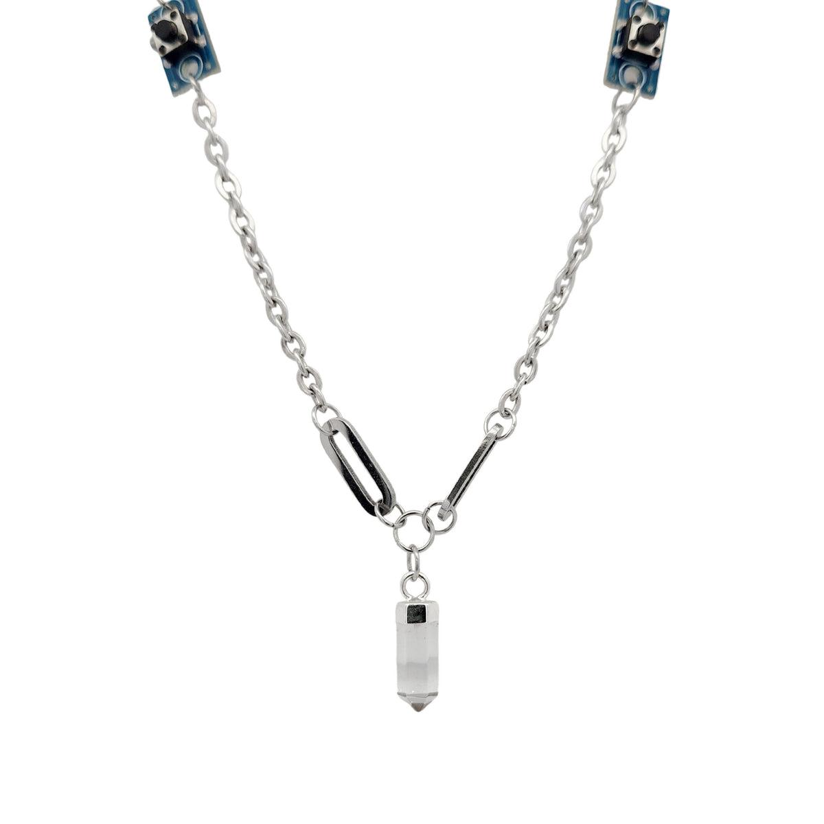 Microchip Circuit Board & Quartz Crystal Pendant