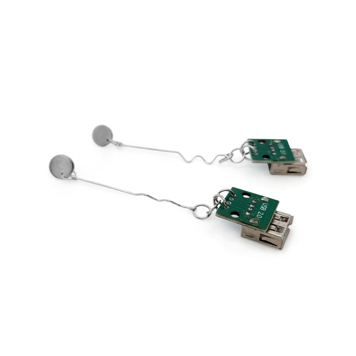 Long Microchip Circuit Board Earrings