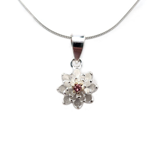 Pink Tourmaline Lily Necklace